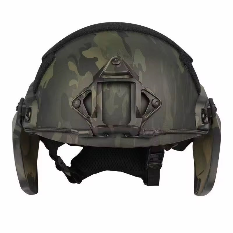bike helmet with cut out for ear protection “Ear Armor” Attachable Side Helmet Protection for High Cut Helmet: Tested to LEVEL IIIA Black