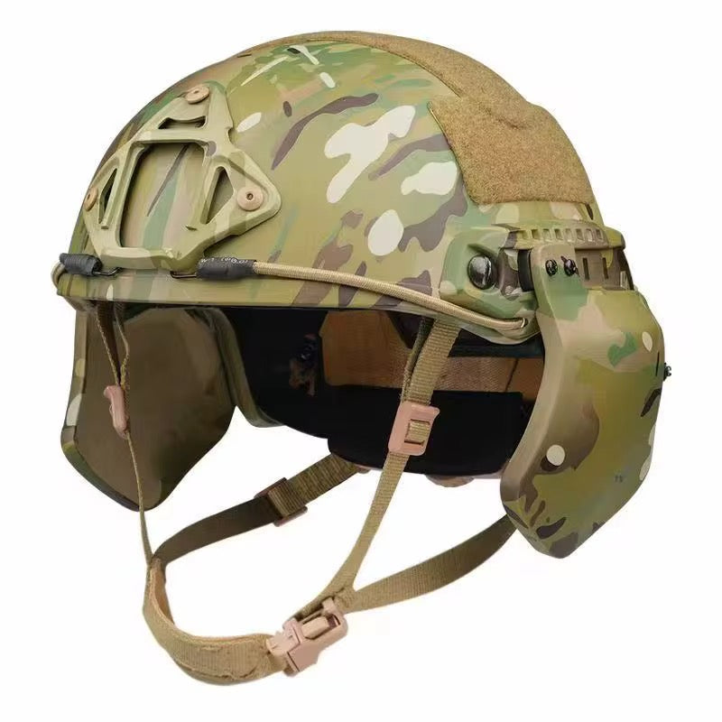 “Ear Armor” Attachable Side Helmet Protection for High Cut Helmet: Tested to LEVEL IIIA Multicam