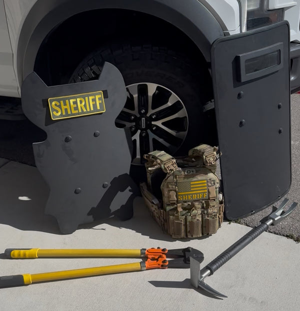 “Shield of Faith” Ballistic Breacher Shield with Clear Ballistic Windo