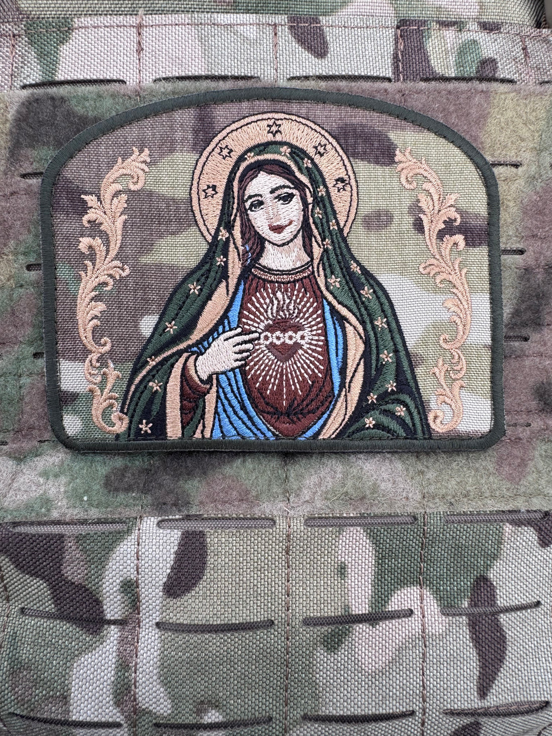Ave Maria Patch in OCP Camo with Hook and Loop