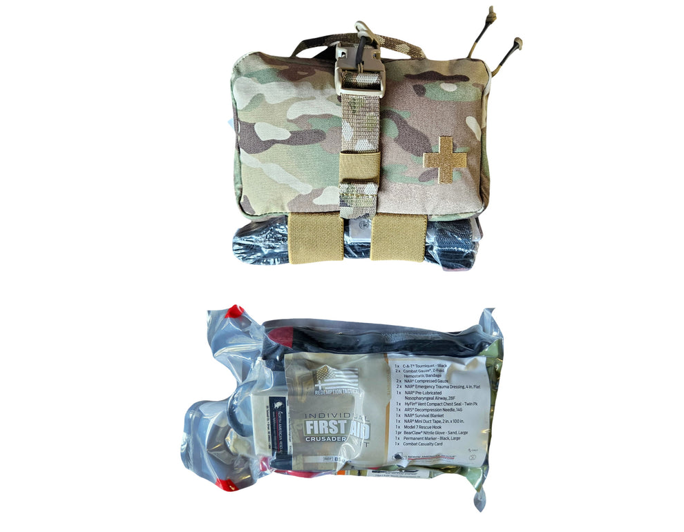 “Crusader IFAK” Quick Deployment First Aid Kit with Supplies