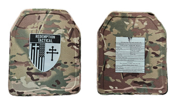 LEVEL III 10x12 Level III Lightweight PE Ballistic Plate (SIZE MEDIUM to LARGE)  Plate (Curved with Shooters Cut)