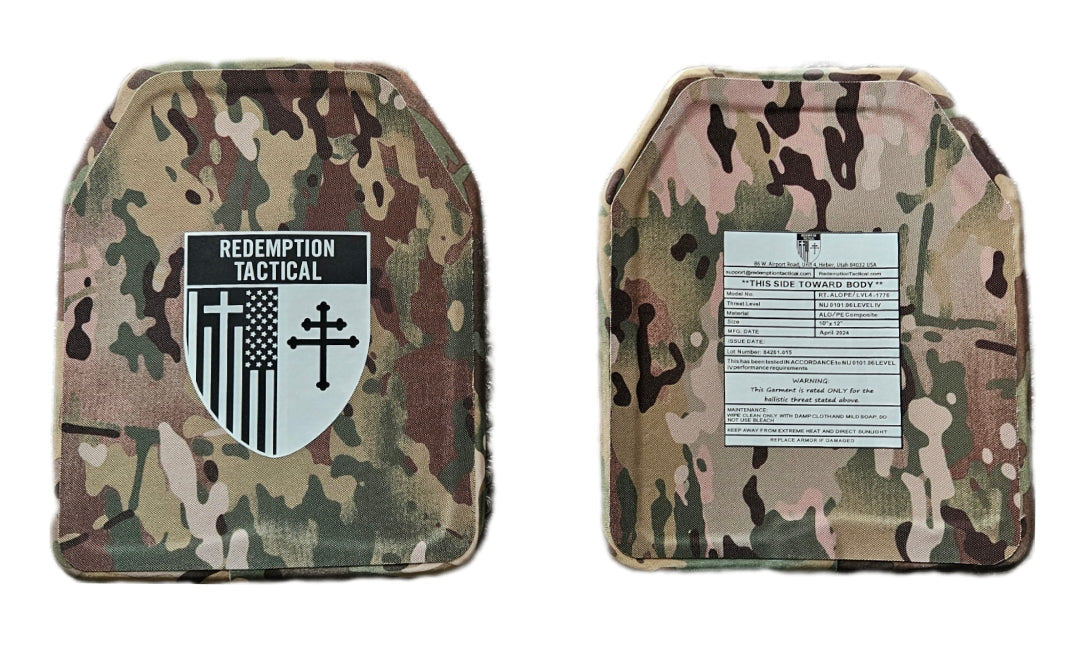 Pair of 10x12 Level IV Ceramic PE Plates Ballistic FRONT AND BACK (SIZ