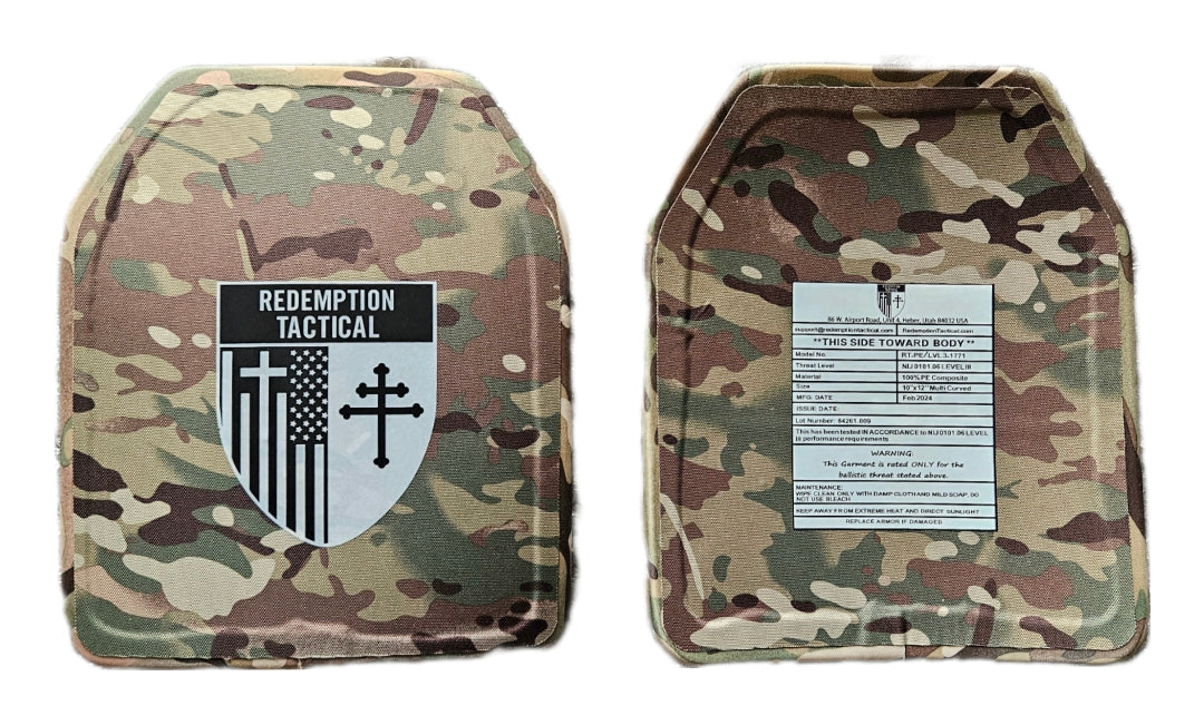 Double MULTI-CURVE | 10x12 Level IV Ballistic Female Multicurve Plates ...