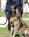 Bungee Dog Leash Tactical Military Police K9 Dog Leash Nylon Adjustable 2 Control Handle Tactical Leash for Dogs Quick Release Military Dog Leash (Brown)