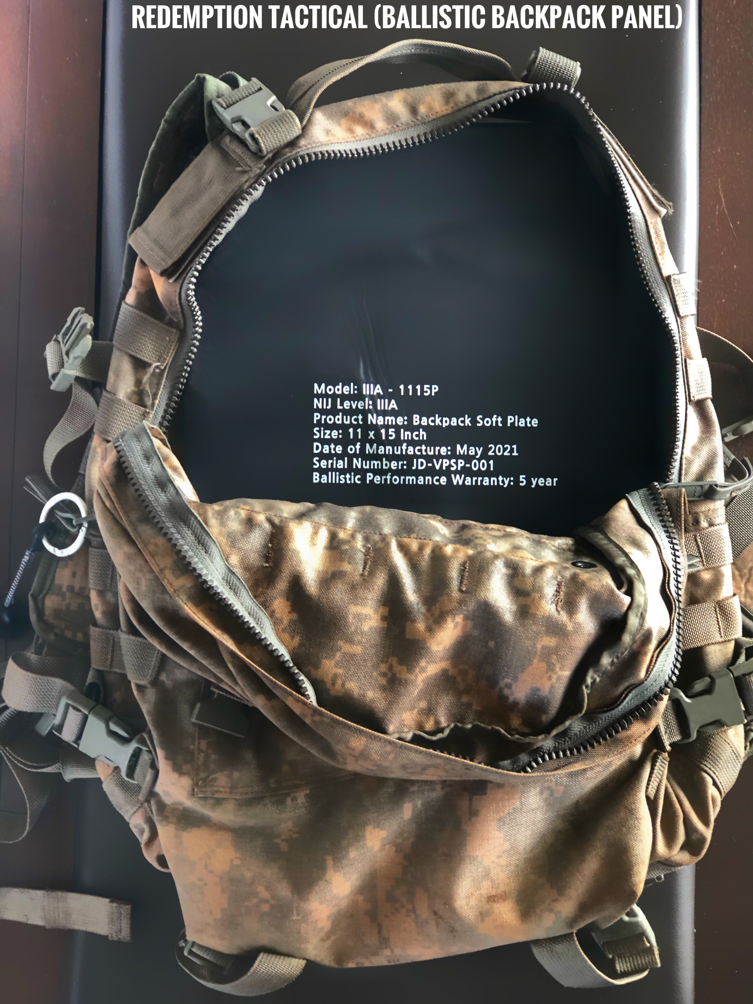 Ballistic Backpack Soft Plate NIJ Level IIIA Soft Armor Plate for Vest