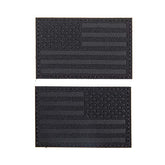 (PAIR of TWO) Reflective 3D US Flag Patch with Hook and Loop