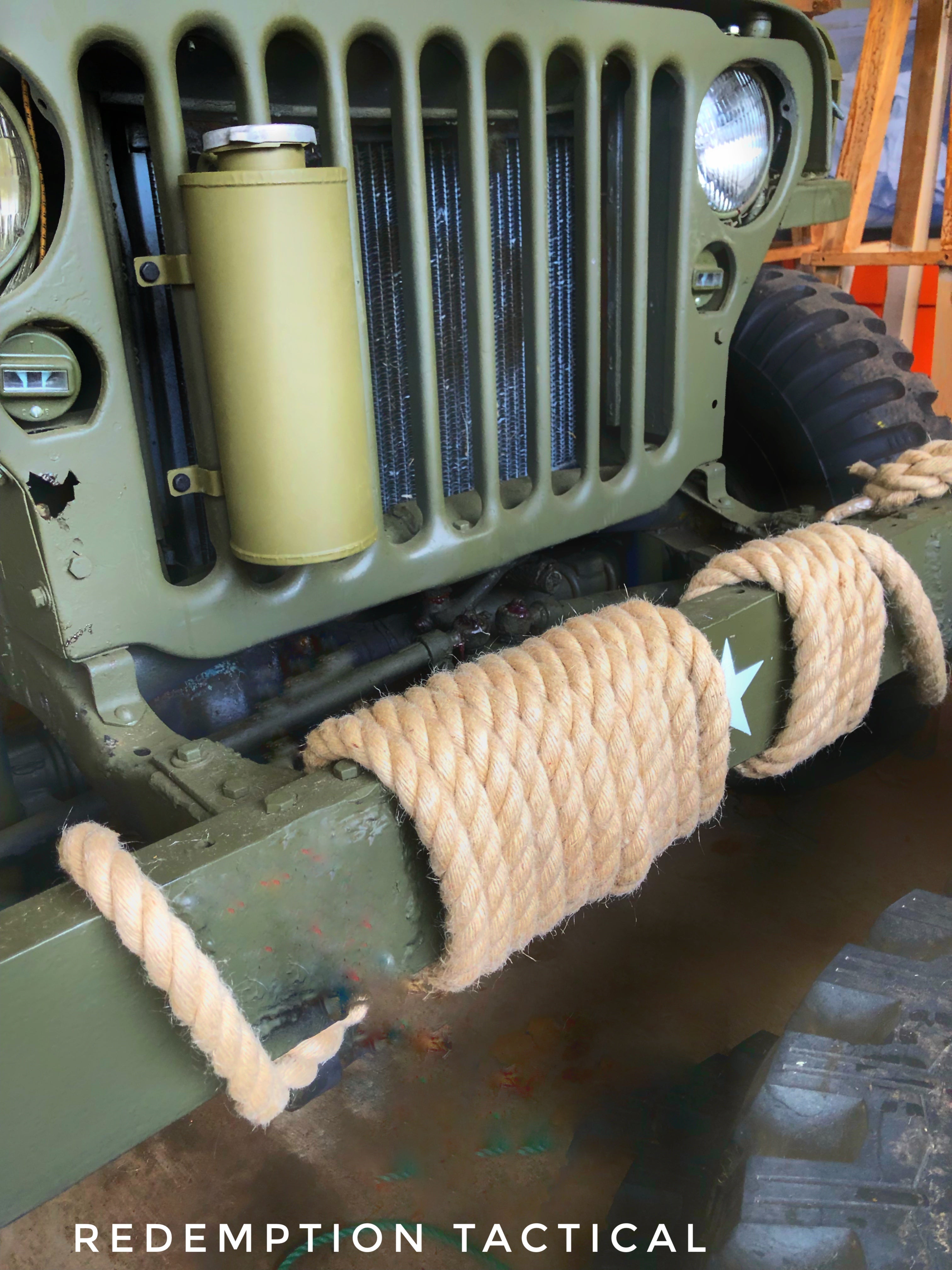 WW2 Jeep Willy Braided Tow Rope (25ft)
