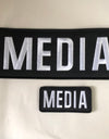 (Two) MEDIA Patches (4” x 10”) and (2”x4”) Hook and Loop
