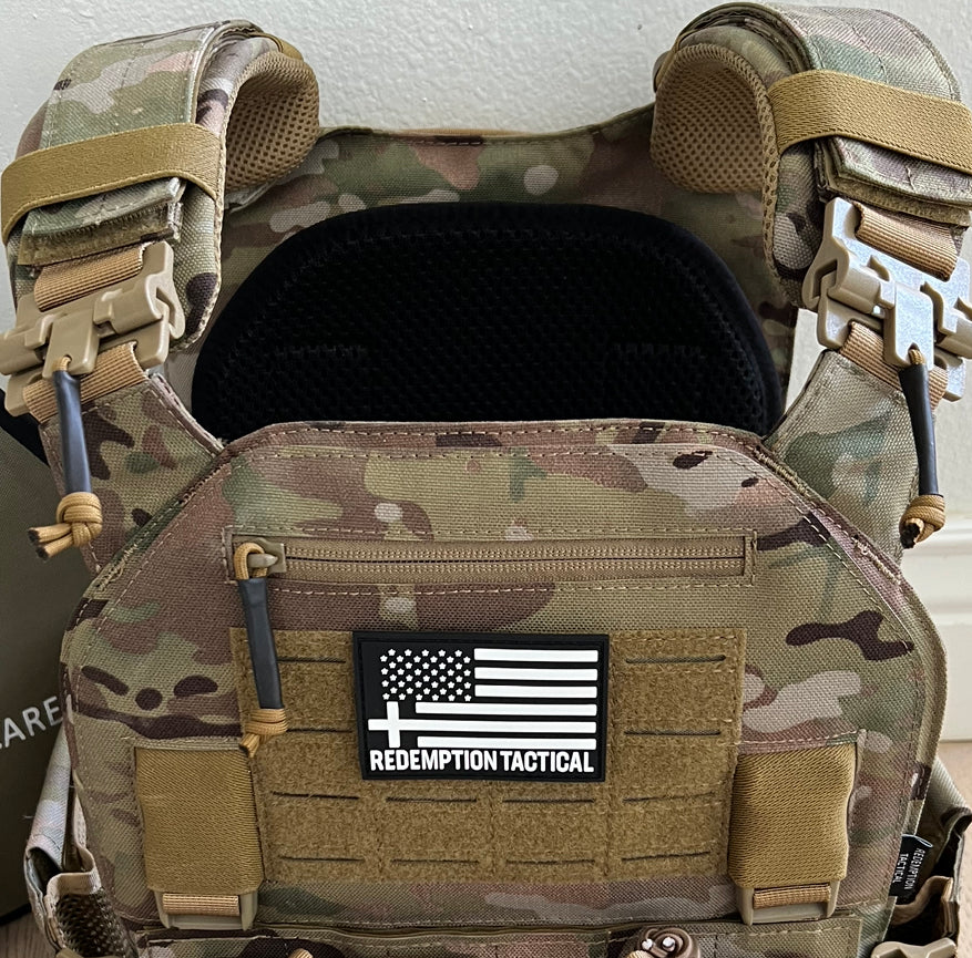 Tactical Plate Carrier Vest with Free US Flag Patch, Mil Spec 1000D Ny –  Redemption Tactical