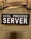 Pair of CIVIL PROCESS SERVER Patches (3” x 8”) Pair of Reflective Hook and Loop