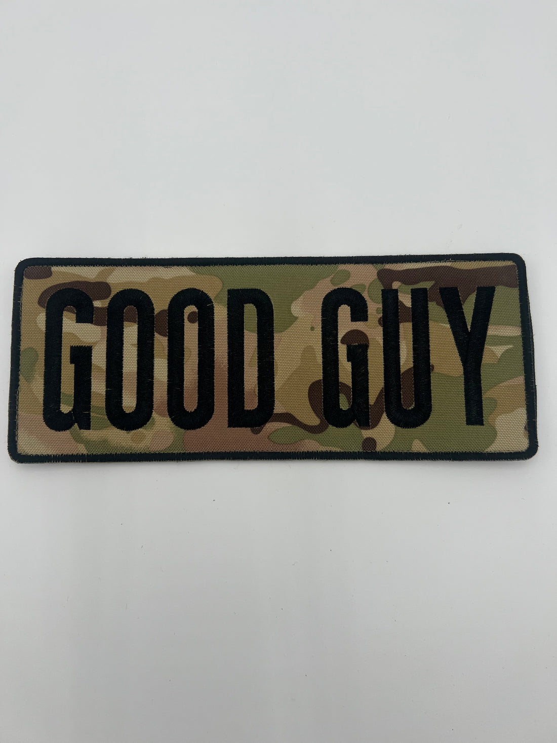 Pair of GOOD GUY Patches (Front 2x4” and Back 3” x 10”) Raised Embroidered Hook and Loop